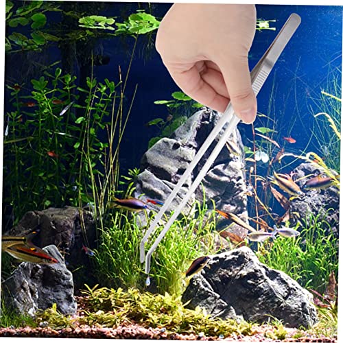 Angoily 27cm Curved Tip Stainless Steel Tweezers for Aquarium Plant Tweezers Fine Tip for Fishtank Cleaning Tools