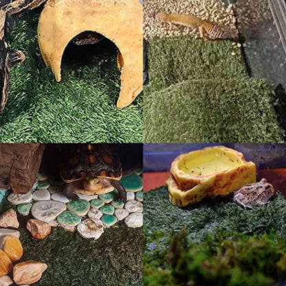 2 PCS Reptile Carpet Mat Terrarium Bedding Substrate Liner Mat Imitation Rainforest Crawler Mats for Snakes Bearded Dragon Gecko Chameleon Turtles Iguana（23.62 X 15.74 in）