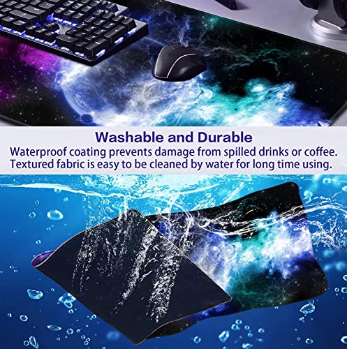 Large Extended Nebula Starry Sky Mouse Pad, Laptop and Home Office Desk Pad | The Surface Of The Mouse Pad Is Designed With Fiber Woven Material, And The Base Is Made Of Natural Anti Slip Rubber. - color: Nebula Starry Sky
