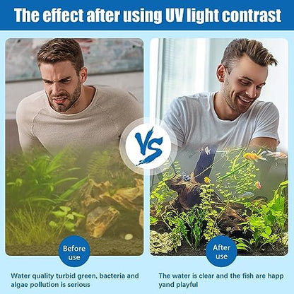 TAISHAN Aquarium Clean Light - 3W to 13W Algae Removal With Timer, Waterproof for Fish Tank, Pond, Swimming Pool - size: 9 W - 9.3 inch