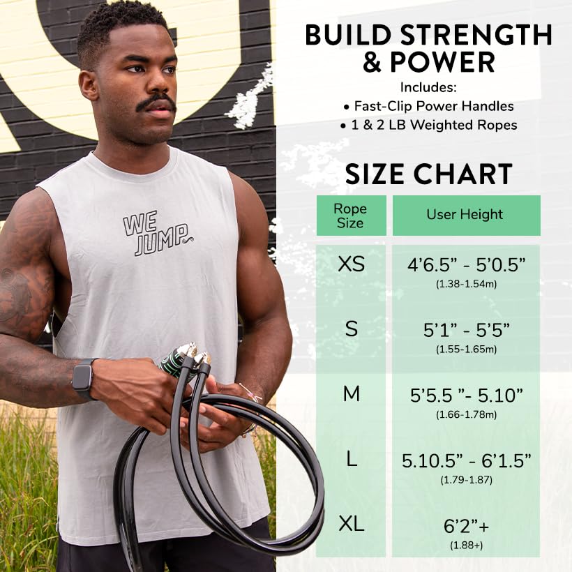 Crossrope Get Strong Weighted Jump Rope Set for Strength - size: XL - (6’2”+ User Height)