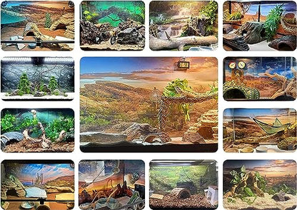 AWERT 24x12 inches Happy Easter Aquarium Background Spring Garden Flowers Fence Terrarium Background Easter Bunny Eggs Brick Wall Fish Tank Decorative Background Vinyl Background - size: 24x12in/60x30cm