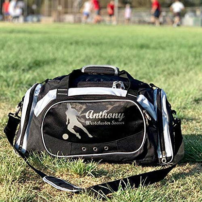 Personalized SportS Duffel Bag With Custom Name & Text - Baseball - color: Black, style: Baseball