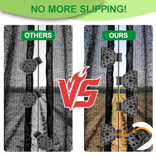 60PCS Shade Cloth Clips 2026 New Shade Clamps,Sunscreen Net Clips,Reusable Dual-buckle Fabric Clips,Fabric Clamps Heavy Duty Lock Grip for Garden,Fence Mesh fabric fasteners,Agricultural Greenhouses