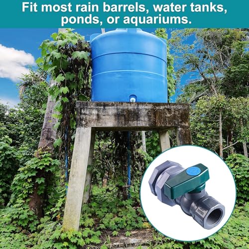 3/4 Inch Rain Barrel Spigot Kit - BILAL Water Barrel PVC Garden Diverter Kit with Bulkhead Fitting Hose Faucet Adapter and Thread Seal Tape for Water Tanks, Aquariums, Tubs, Pool, Garden Barrel - size: 1-Set