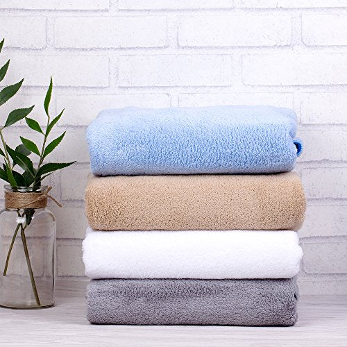 JML Large Bath Towels with Hanging Loop, 30"x60", White, Set of 2 - color: White, size: 30 in x 60 in