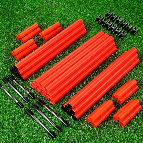 TOBWOLF 6PCS 6FT Adjustable Soccer Agility Training Poles - color: Orange (Vertical Poles or Horizontal Hurdles)