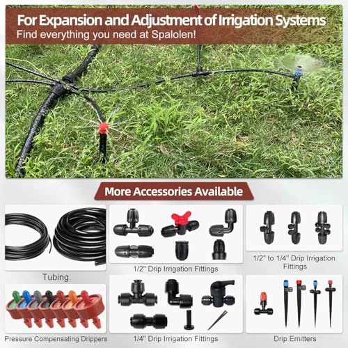 60PCS 0.5 GPH Pressure Compensating Drip Irrigation Spot Watering Drippers/Emitters, Self-Cleaning Constant Flow Drip Irrigation Emitters Heads Irrigation Drippers Parts for Drip Irrigation System - color: 60PCS, size: 0.5 GPH
