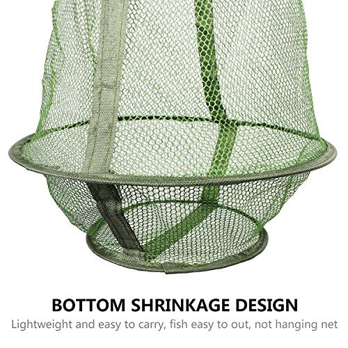 Collapsible Fish Basket Mesh Fish Trap Portable Fish Cage Foldable Fishing Keep Net for Keeping Fish Alive, Bait Storage Crayfish Crab Minnows Shrimps Lobsters