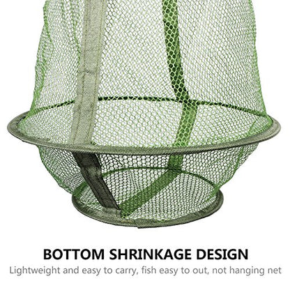 Collapsible Fish Basket Mesh Fish Trap Portable Fish Cage Foldable Fishing Keep Net for Keeping Fish Alive, Bait Storage Crayfish Crab Minnows Shrimps Lobsters