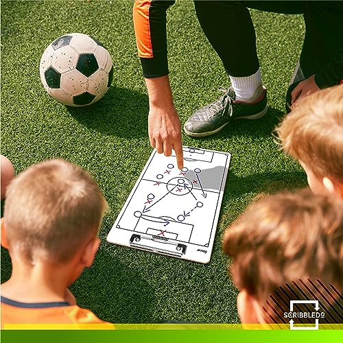 Scribbledo Soccer Clipboard for Coaches 15"x9" Dry Erase Whiteboard