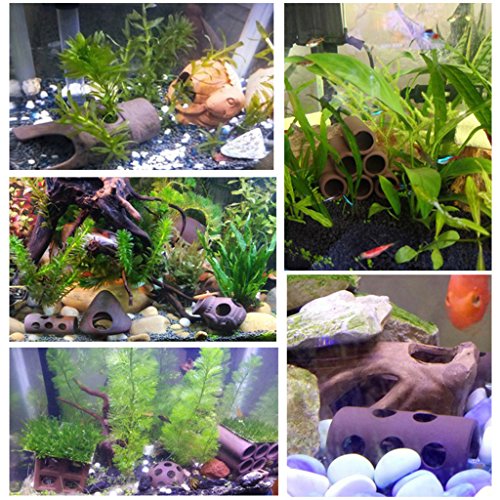 Shrimp Hide, Shrimp Cave, Ceramic Shrimps Dome Hide Shelters, Aquarium Decor Ceramic Tube with Holes, House Cave Landscape, Ornament for Smalls Fish Shrimps Cichlid Hiding Rest, Spawning Heater Light