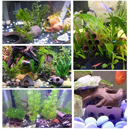 Shrimp Hide, Shrimp Cave, Ceramic Shrimps Dome Hide Shelters, Aquarium Decor Ceramic Tube with Holes, House Cave Landscape, Ornament for Smalls Fish Shrimps Cichlid Hiding Rest, Spawning Heater Light