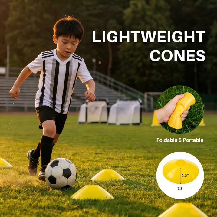 Agility Ladder Training Set, 20ft Speed Ladder with 4 Hurdles, Jump Rope, 12 Soccer Cones & Running Parachute, All-in-One Agility Speed Training Equipment for Soccer, Football, Basketball - color: Orange