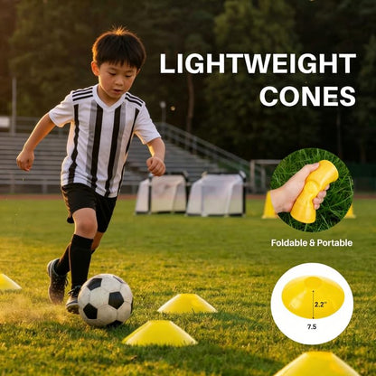 Agility Ladder Training Set, 20ft Speed Ladder with 4 Hurdles, Jump Rope, 12 Soccer Cones & Running Parachute, All-in-One Agility Speed Training Equipment for Soccer, Football, Basketball - color: Orange