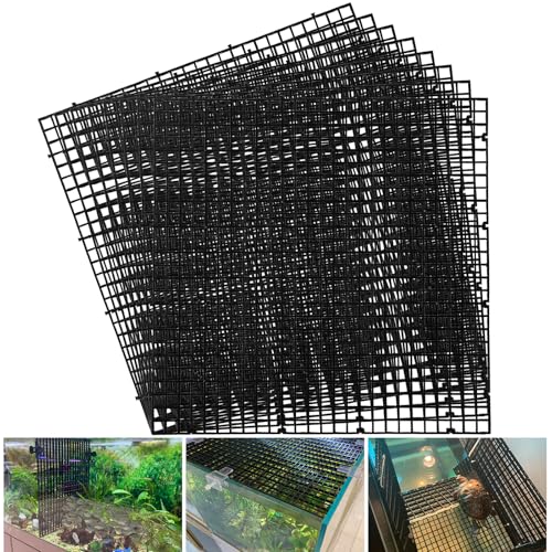Egg Crate Plastic Aquarium Fish Tank Divider Filter Bottom Plastic Grid Fish Tank Isolation Board Egg Crate Tray((Black, 8pcs 11.8X11.8Inch with 0.35Inch Hole) - color: Black, size: 8pcs 11.8X11.8Inch with 0.35Inch hole