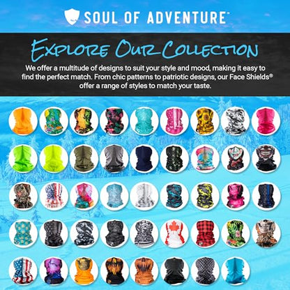 S A Soul of Adventure Single UV Face Shield | UV 30+ Multipurpose Neck Gaiter Balaclava for Adults - color: Red Plaid
