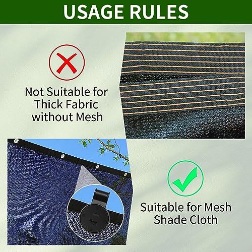 50PCS Shade Cloth Plastic Clips Heavy Duty Lock Grips with Rope, Round Plastic Black Clips Sunshade Net Fixing Clip, Shade Fabric Clips for Bird Netting, Garden Netting (50PCS+Nylon Rope) - style: 50PCS + Nylon Rope