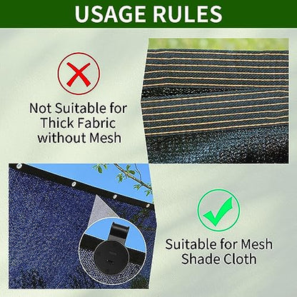 50PCS Shade Cloth Plastic Clips Heavy Duty Lock Grips with Rope, Round Plastic Black Clips Sunshade Net Fixing Clip, Shade Fabric Clips for Bird Netting, Garden Netting (50PCS+Nylon Rope) - style: 50PCS + Nylon Rope
