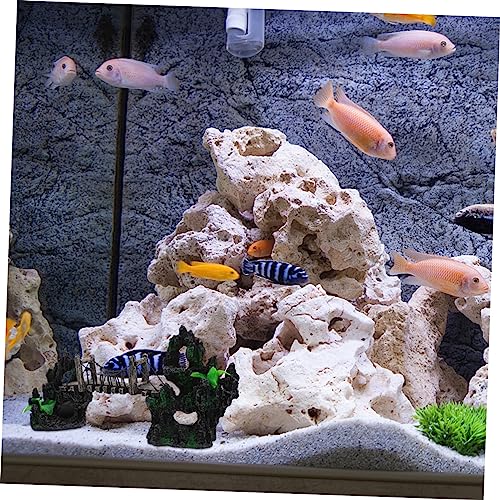 BESPORTBLE Underwater Suspension Bridge Decor for Fish Tank Resin Rockery Ornament Aquarium Landscaping Statue for Betta Fish Habitat and Aquarium Accessory