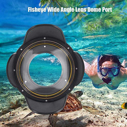 Sea frogs Dome Port Lens, 67mm Fisheye Wide Angle Lens Shade Underwater Camera Housing Case 60m Waterproof Underwater Dome Port Housing