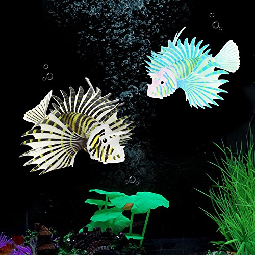 Yosoo Artificial Lionfish Luminous Fake Fish Aquarium Fish Ornament Simulation Animal Decoration (Blue)