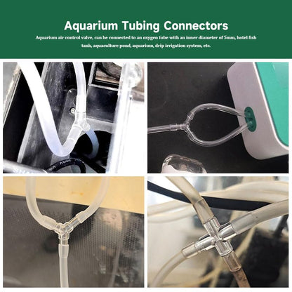 Transparent 20 Piece Aquarium Air Pipe Joint Set with Three-way Direct Connection Sealing to Prevent Leakage Suitable for Aquarium Air Valve, Air Pipe Diversion, and Aquarium Air Circuit Connection