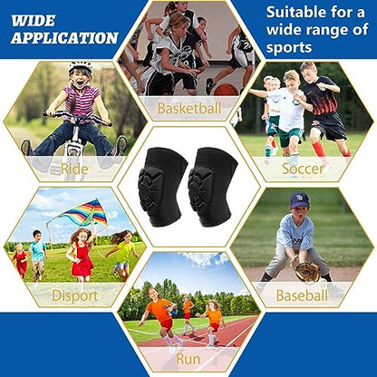 Kids/Youth Knee Pads Elbow Pads, Sports Compression Support Sleeve | Knee Elbow Protective Gear, Sports Knee Elbow Protector with Thickened Pads for Basketball Wrestling Football Volleyball - size: YS (leg circumference: 9.45-10.63‘’)