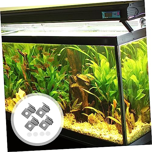 4pcs Aquarium Cover Clips Glass Lid Brackets for Fish Tank Easy Install Holders Securely Prevent Fish from Falling Compatible Various Tanks and Terrariums