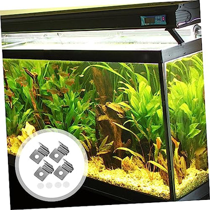 4pcs Aquarium Cover Clips Glass Lid Brackets for Fish Tank Easy Install Holders Securely Prevent Fish from Falling Compatible Various Tanks and Terrariums