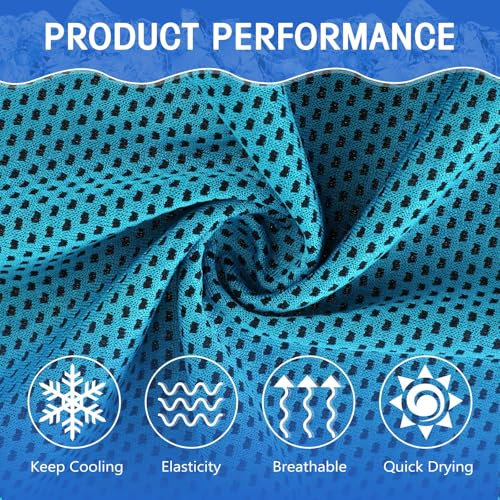 Hosuly 100 Pack Cooling Towels, 40"x12" - color: Water Blue