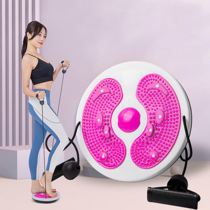 Ab Twist Waist Disc Board,Adjustable Waist Trainer Twisting Disc with Handles,Waist Slimming Balance Rotating Disc with Massage Foot Sole for Slimming Waist Arms Hips and Thighs - color: Red