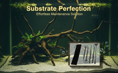 5 Pcs Aquarium Tools Kit, Stainless Steel Black Tools, Includes Tweezers, Scissors, and Sand Shovel, Anti-Rust