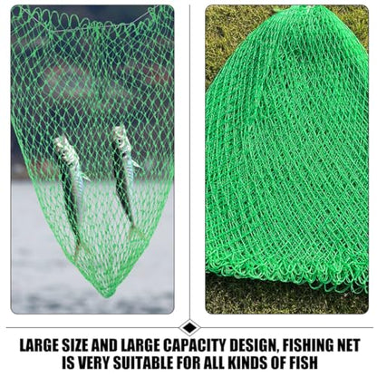 Veemoon Thickened Nylon Fishing Net Replacement Head, Multi-Strand Braided Mesh Basket for Fish Catching, Sturdy Fish Land Net Accessory for Freshwater and Saltwater Fishing