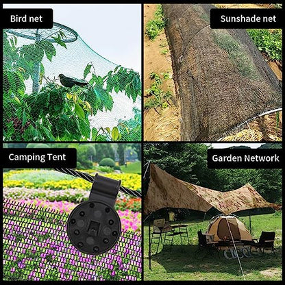 50pcs Shade Cloth Clips,Round Plastic Black Clips for Mesh/Thin Sun Shade Net,Sunshade Clip Tarp Clip Heavy Duty Lock Grip Fasteners for Garden Patio Pool Awning Mesh Fabric Clamp - color: 50pcs Tarp Clips