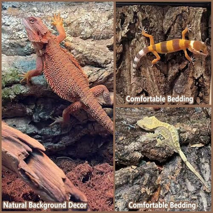 1PCS Thickened Cork Terrarium Bark Background, 11.8"x7.8" Natural Cork Bark for Reptiles Bearded Dragon Climbing Mat Reptile Climbing Wall Terrarium Background Decor for Lizard Gecko Snake