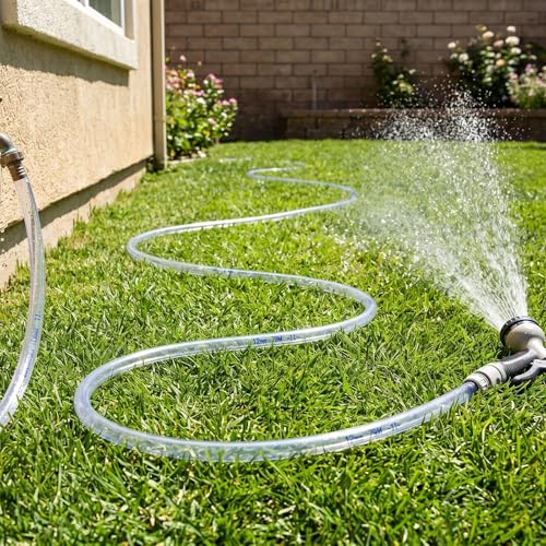 Clear Vinyl Tubing Clear Hose PVC Tubing Plastic Tube for Aquarium Hose Air Hose Irrigation (3/8" ID x 1/2” OD x 25 Feet) - size: 3/8" ID x 1/2” OD x 25 Feet