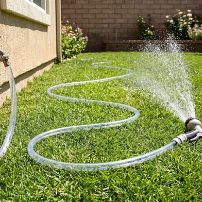 Clear Vinyl Tubing Clear Hose PVC Tubing Plastic Tube for Aquarium Hose Air Hose Irrigation (3/8" ID x 1/2” OD x 25 Feet) - size: 3/8" ID x 1/2” OD x 25 Feet