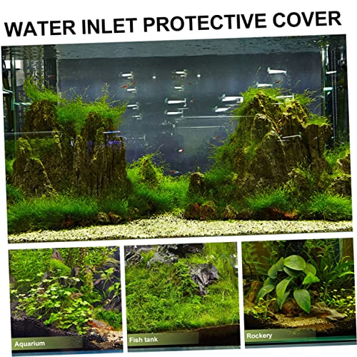Happyyami 4pcs Stainless Steel Aquarium Cover Easy to Install Fish Tank Protective Cover Prevents Debris from Entering Extends Lifespan Compatible Inlet