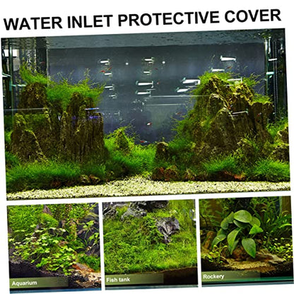 Happyyami 4pcs Stainless Steel Aquarium Cover Easy to Install Fish Tank Protective Cover Prevents Debris from Entering Extends Lifespan Compatible Inlet