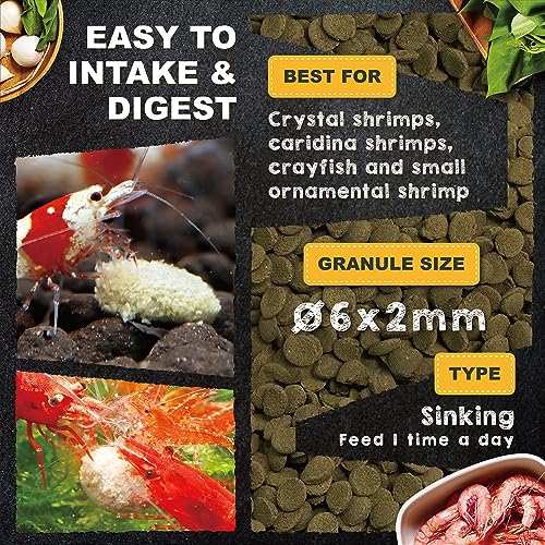 Ultra Fresh Shrimp Food, High Protein, Rich in Vitamins for Crystal, Caridina and Small Tropical Shrimp 2.04oz