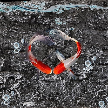 Kisangel Rock Terrarium Background, 17.7x11.8 Inch 3D Reptile Tank Backdrop Board for Bearded Dragon, Lizard, Gecko, Snake Habitat, Realistic Climbing Wall Decor, Dark Grey