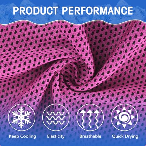 Hosuly 100 Pack Cooling Towels, 40"x12" - color: Rose Red