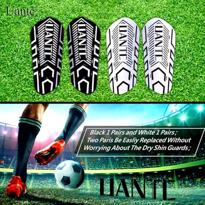 Shin Guards - Soccer Shin Guards with Cushion Protection for Kids/Adults - color: Black and Whtie,Shin Pads 2 Pairs, size: Medium