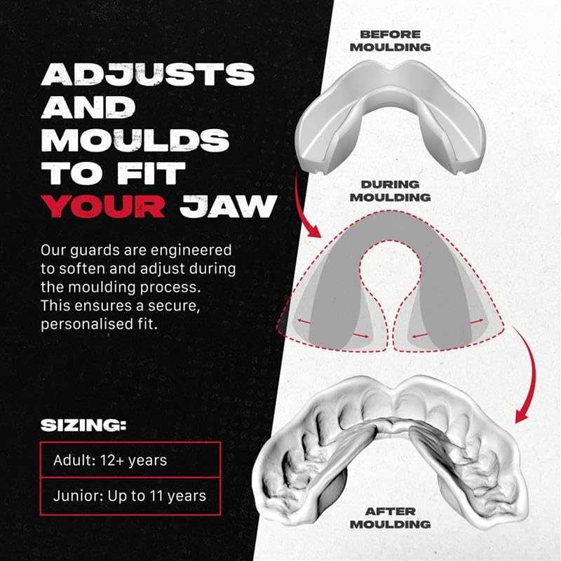 SAFEJAWZ Canada Flag Mouth Guard, Adult Dual Layer Mouthguard with Case - color: Canada Flag, size: Adult (12+)