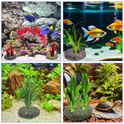 4PCS 0.8" Holes Natural River Stone Plant Weights for Aquarium，Pebble Aquatic Plants Fixed Ring for Aquatic Plants，Unique Shape & Size Decorative River Rock for Landscape Plant(