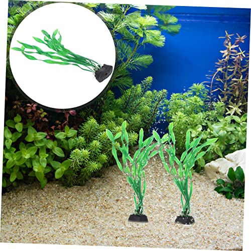 Kisangel 10pcs Artificial Aquarium Plants Realistic Fake Grass Decor for Fish Tank Creative Water Grass Decorations for Aquariums and Desktop Displays