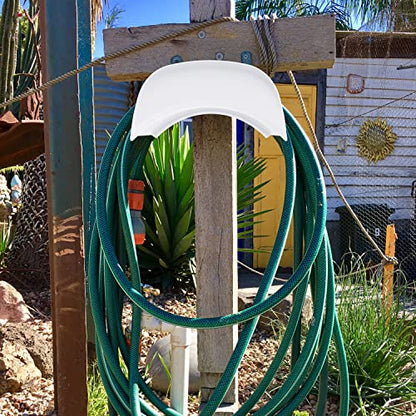 Gardzen 2-Pack Heavy Duty Hose Hanger Wall Mount, Metal Hose Holder, Hook, Rack, Support for Outside, White - size: 2 Pack