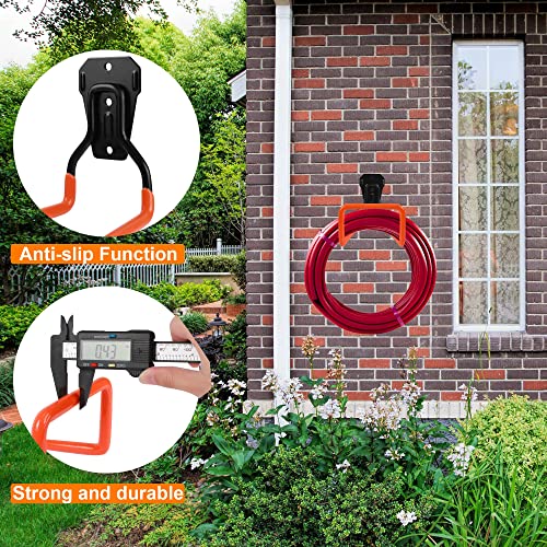 Garden Hose Holder Wall Mount Heavy Duty Garden Hose Hanger Free Standing Metal Hose Rack for Outside Yard and Garage - color: Orange