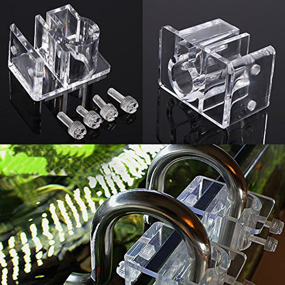 Zerodis Fish Tank Acrylic Pipe Clip Holder, Aquarium Filter Mount Tube Inflow Outflow Tube Clip Holder Tube Fixing Filter Holder